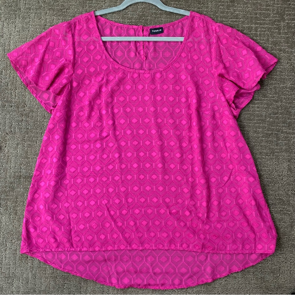 Torrid Sheer Top W/ Flutter Sleeves - Size 1 - image 8